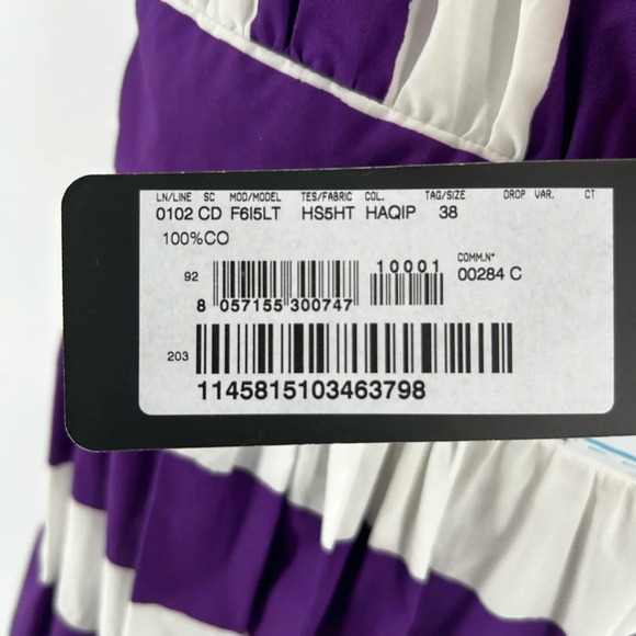 Dolce & Gabbana Monte Carlo Exclusive Je’ Taime Purple White Stripe Wrap Midi 38 - Picture 3 of 13